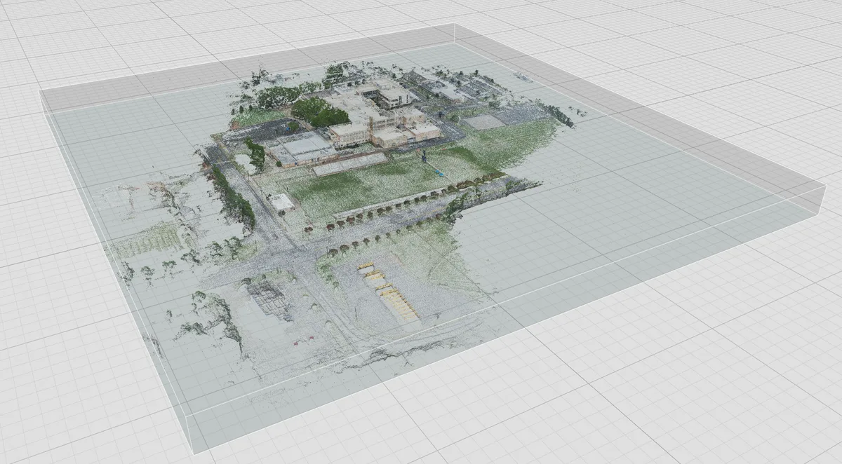 3D laser scan point cloud of a completed site