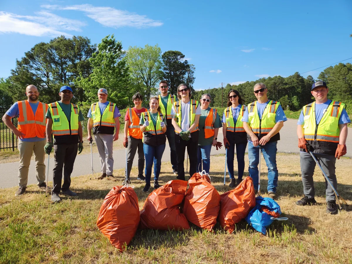 Bobbitt team on an Adopt a Spot cleanup