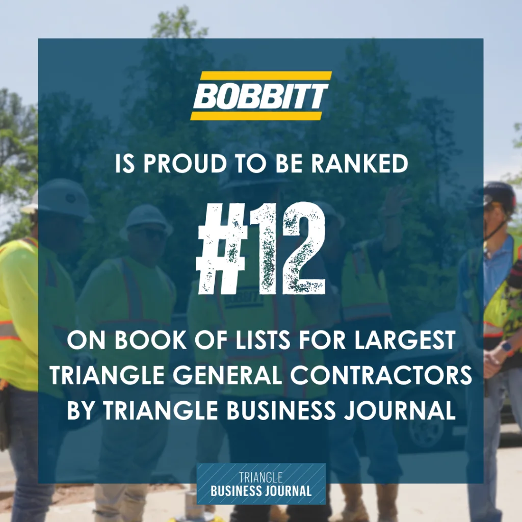 Bobbitt on Triangle Business Journal’s List of Largest General Contractors in the Triangle